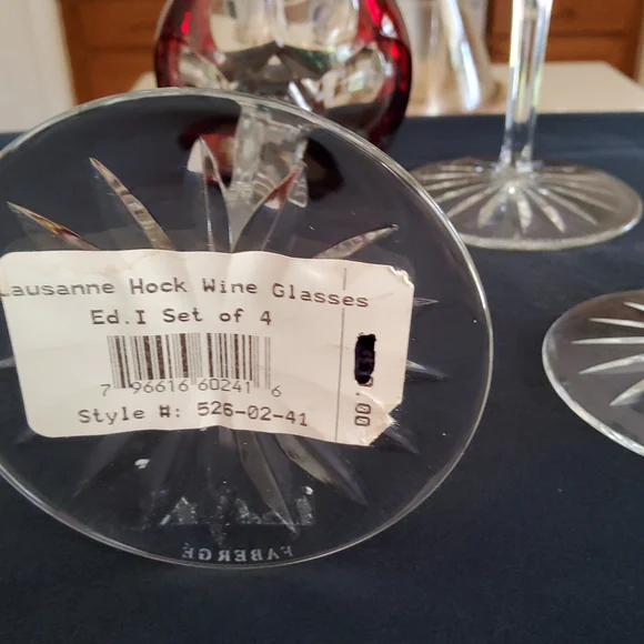 FABERGE LAUSANNE HOCK WINE GLASSES EDITION #1 SET OF 4.. - Picture 9 of 9